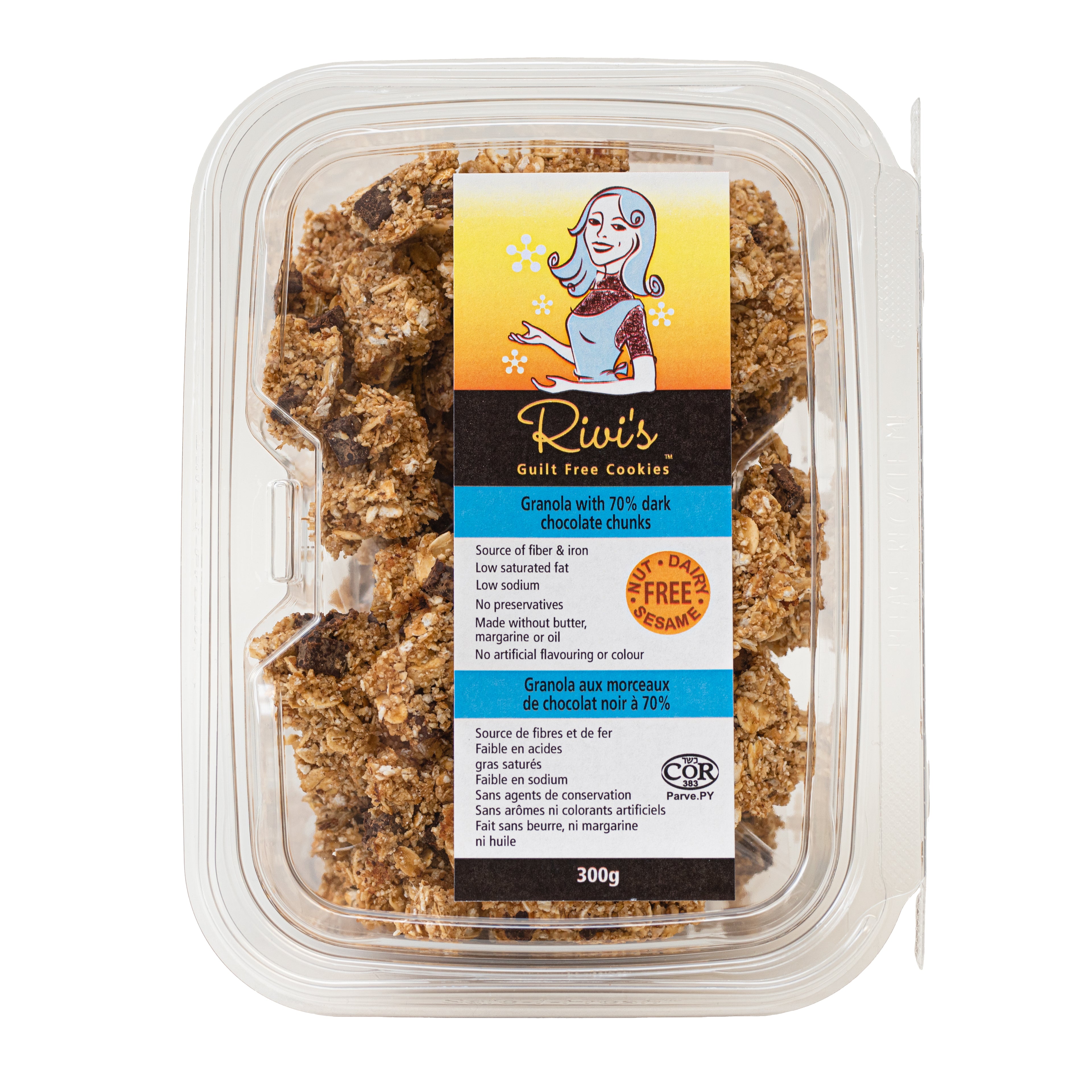 70% Dark Chocolate Chunk Granola Container (300g)