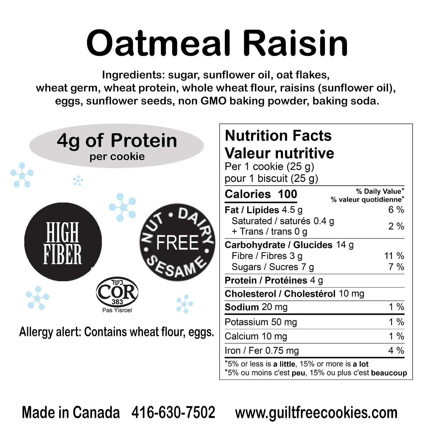 Dr. Daniels' Oatmeal Raisin Cookies (3pk)